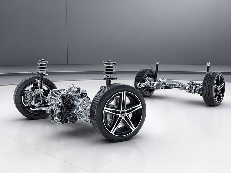 Illustrazione tecnica della Mercedes-AMG A 45 S 4MATIC+ Compatta (AMG RIDE CONTROL).