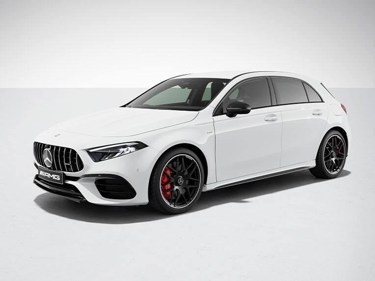 Gli esterni della Mercedes-AMG Classe A Compatta con pacchetto Night AMG.