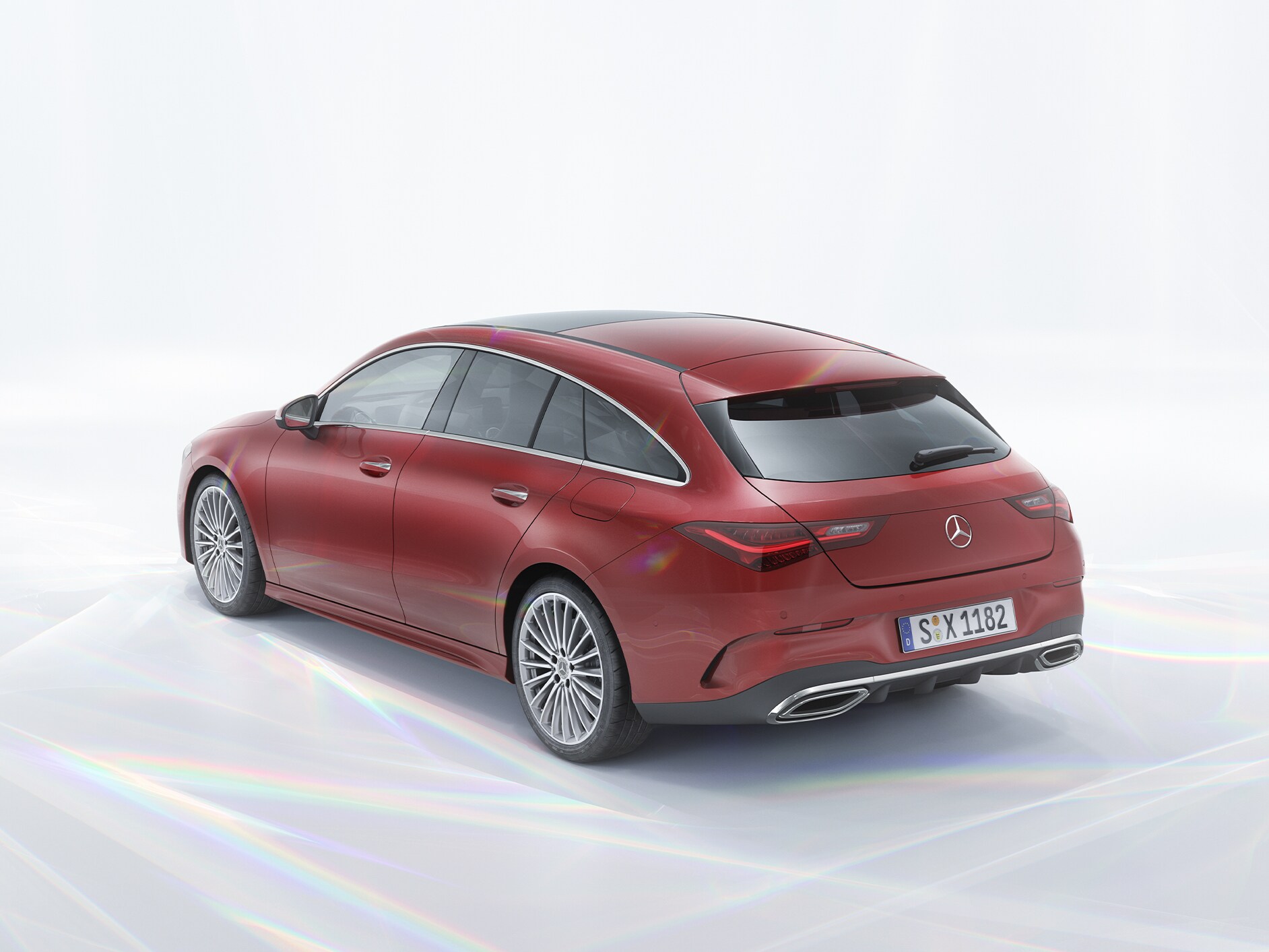Vista posteriore della Mercedes-Benz CLA Shooting Brake.