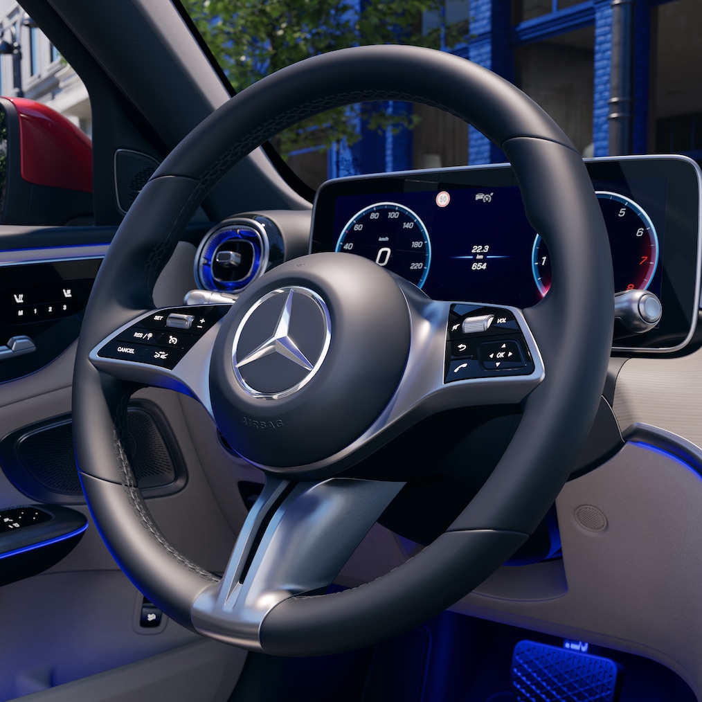 Il nuovo volante nella nuova Classe C Station Wagon di Mercedes-Benz.