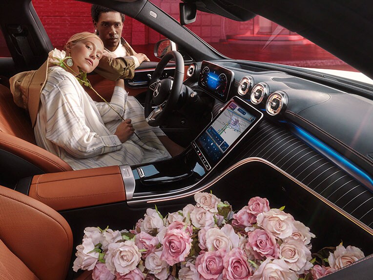 Gli interni della Mercedes-Benz Classe C Station-wagon.