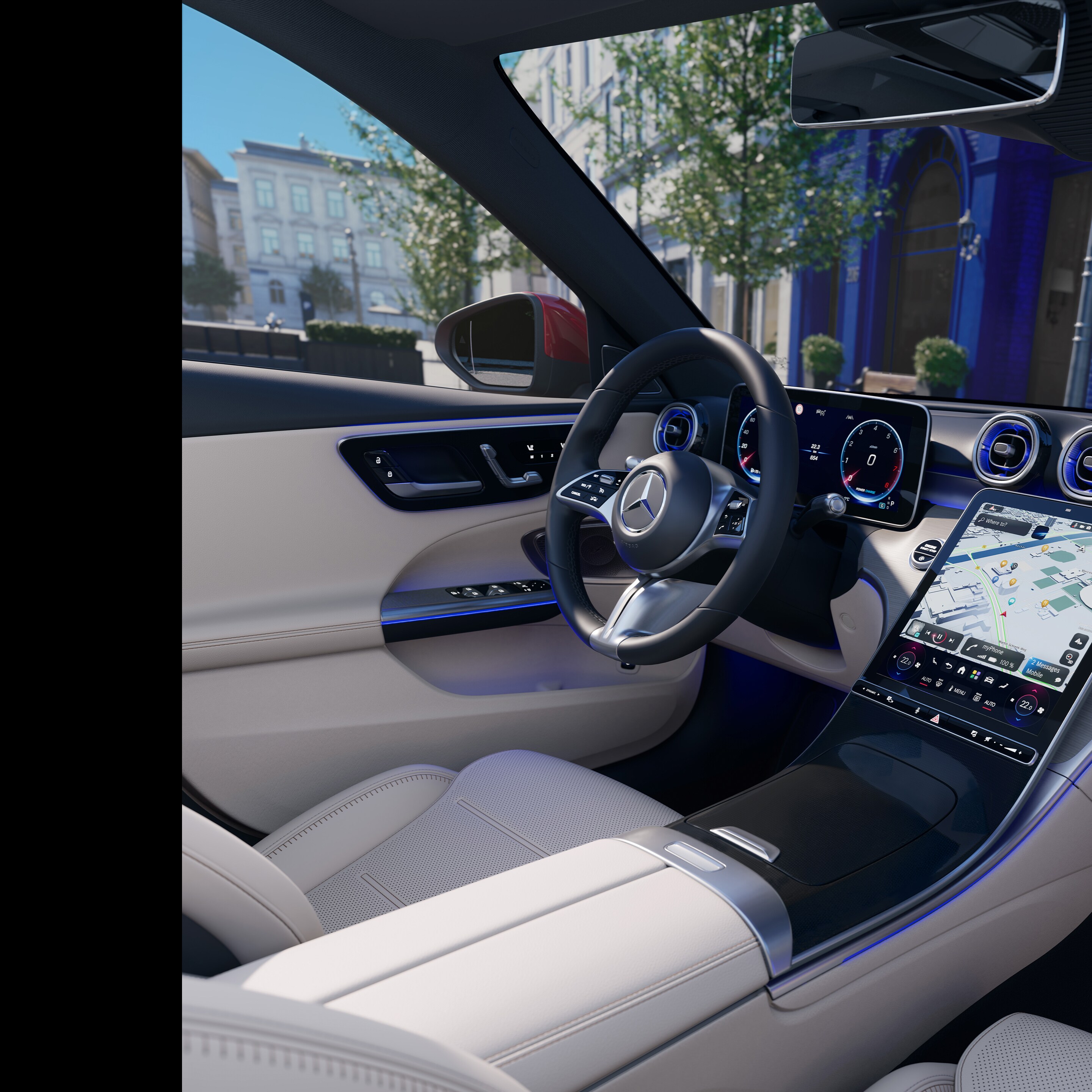 Gli interni della nuova Classe C Station Wagon di Mercedes-Benz.