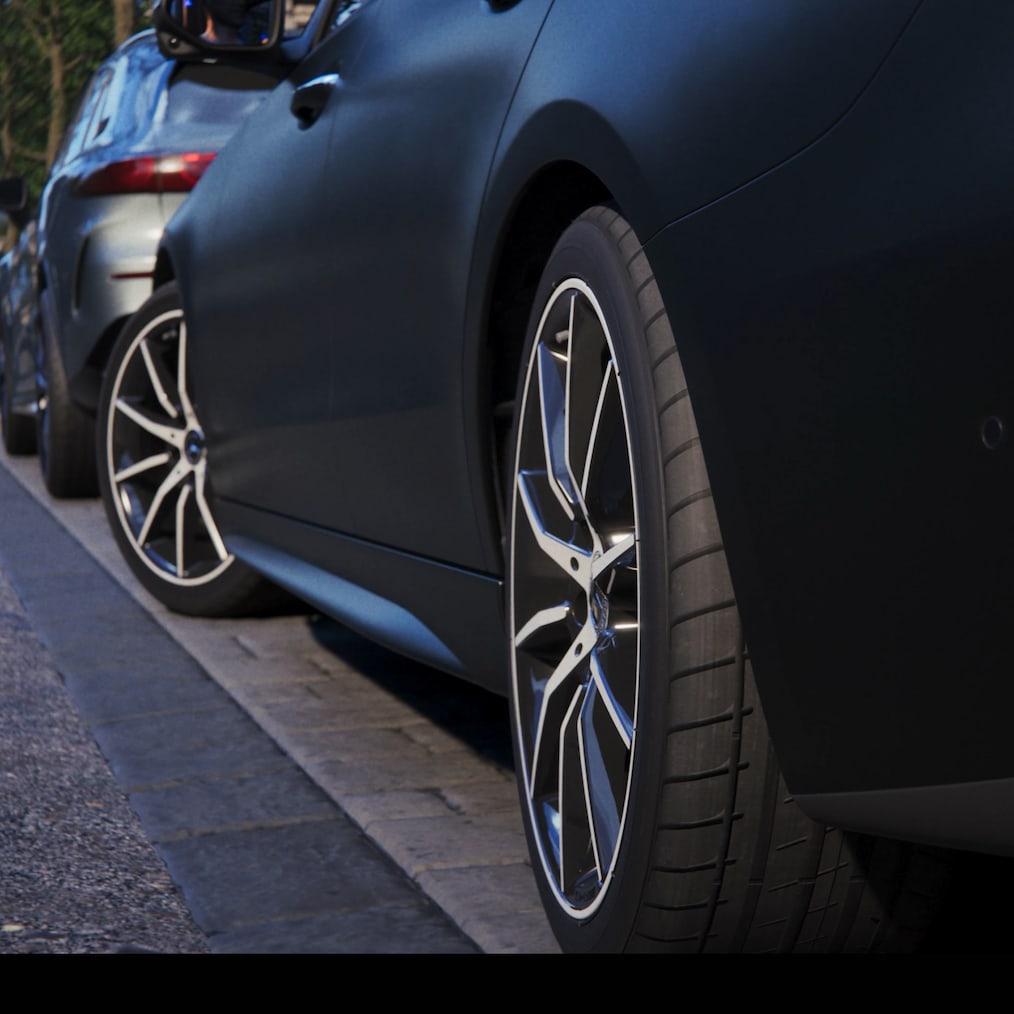 L'asse posteriore sterzante della nuova Classe C Berlina di Mercedes-Benz.