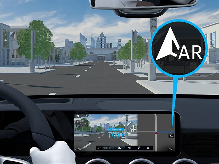 L'extra digitale: il sistema di navigazione a realtà aumentata MBUX per la nuova CLA di Mercedes-Benz.