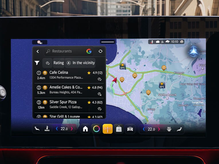 Il Google Navigation nella nuova CLA di Mercedes-Benz.