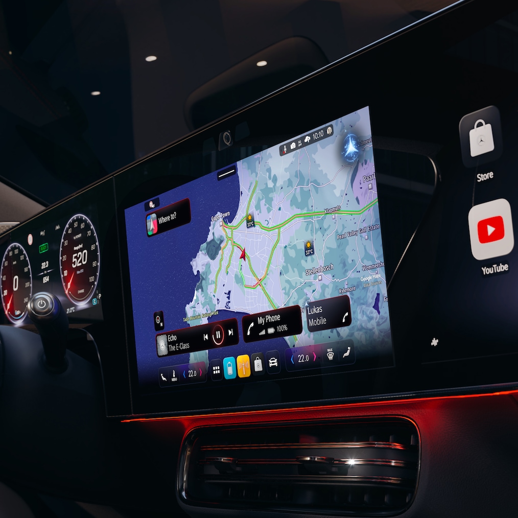 MBUX Superscreen con MB.OS della Mercedes-Benz CLA C174.