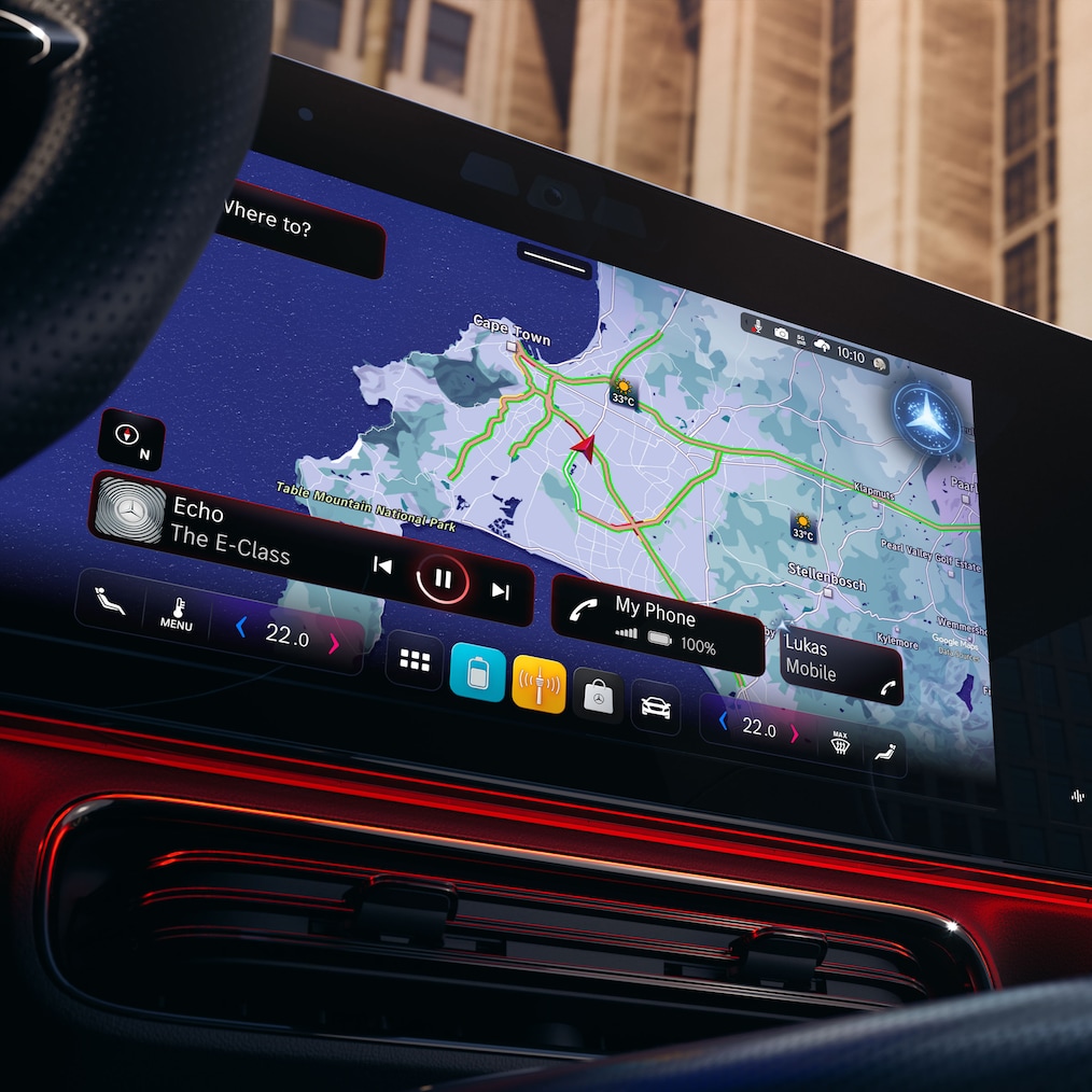 MBUX Superscreen con l’assistente virtuale MBUX della Mercedes-Benz CLA C174.