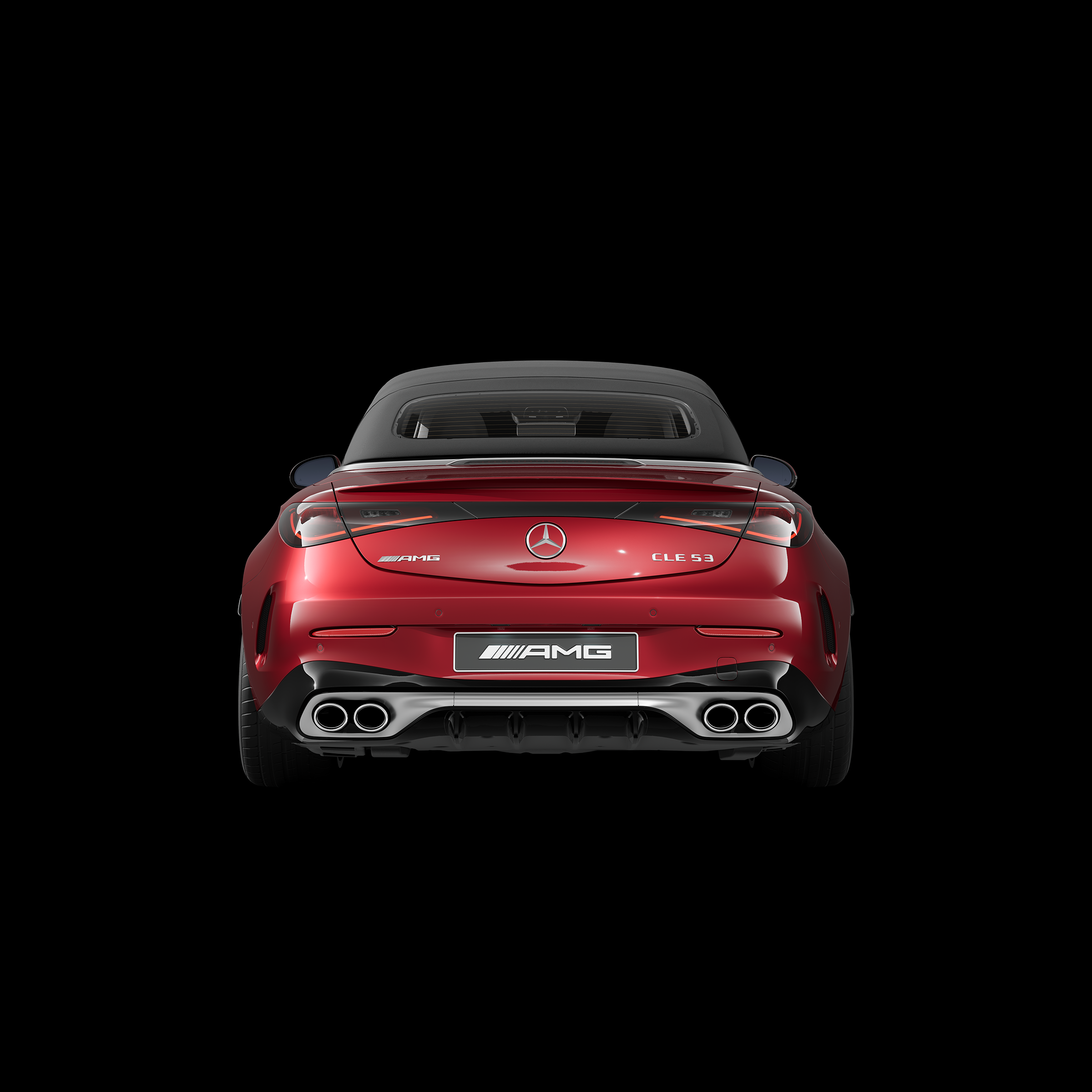 La Mercedes-AMG CLE Cabrio con il pacchetto esterni AMG in fibra di carbonio II disponibile a richiesta.
