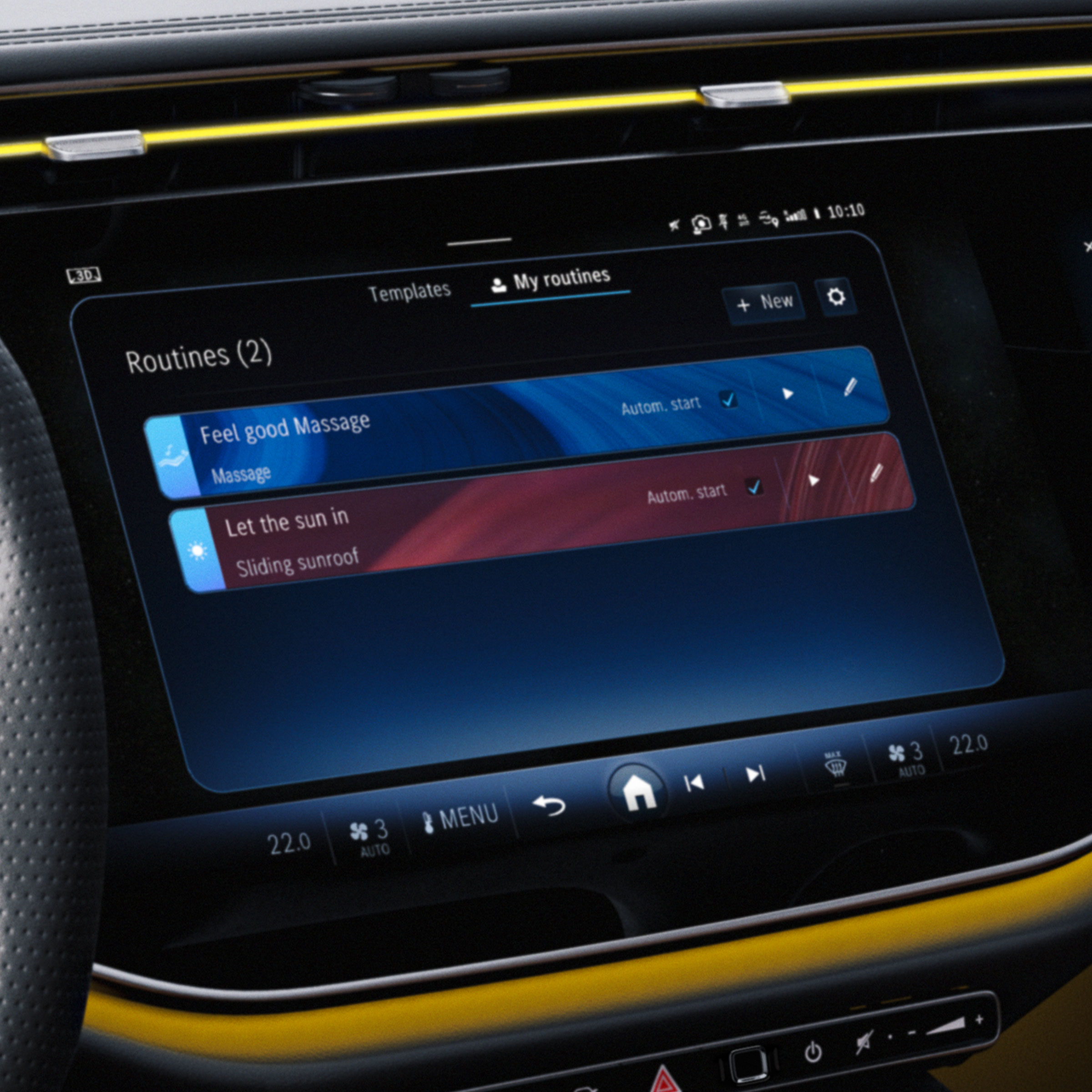 La plancia con display widescreen in Classe E di Mercedes-Benz.