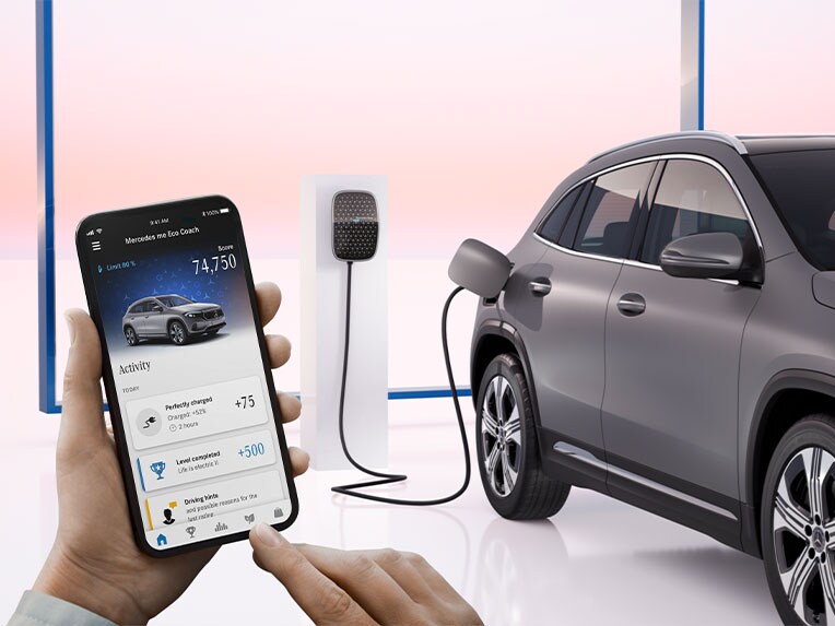 L'app Eco Coach nella Mercedes-Benz EQA.