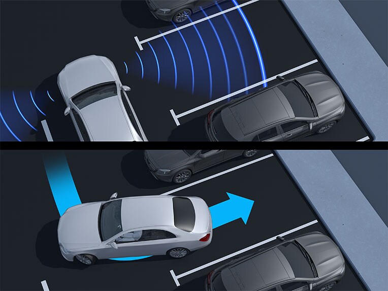 Il sistema di assistenza al parcheggio attivo con PARKTRONIC nella Mercedes-Benz EQA.