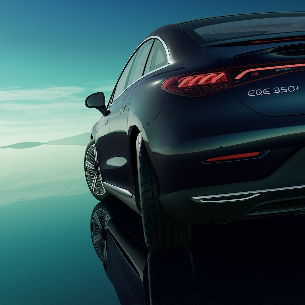 Una illustrazione dell’asse posteriore sterzante della Mercedes-Benz EQE Berlina.