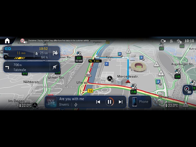 Navigazione con Electric Intelligence della Mercedes-Benz Classe G completamente elettrica.