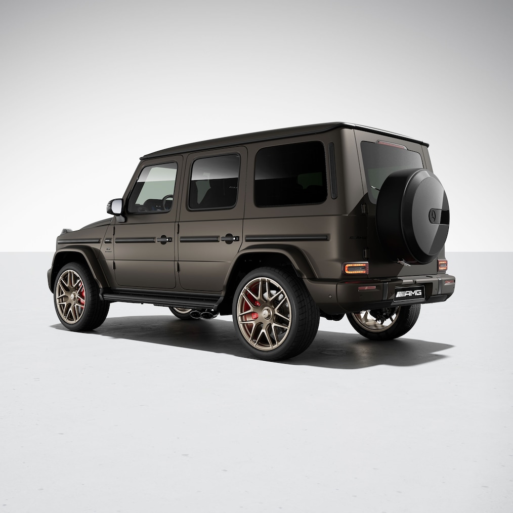 Vista laterale della Mercedes-AMG G 63 con pacchetto AMG Performance.