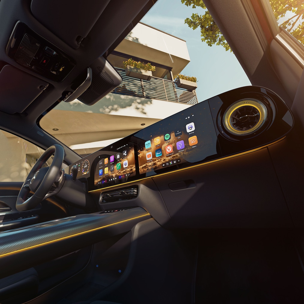 L'MBUX Superscreen della nuova Mercedes-Benz GLA electric.