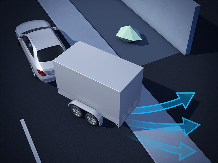 Il dispositivo di traino con stabilizzazione del rimorchio ESP® della Mercedes-Benz GLB.