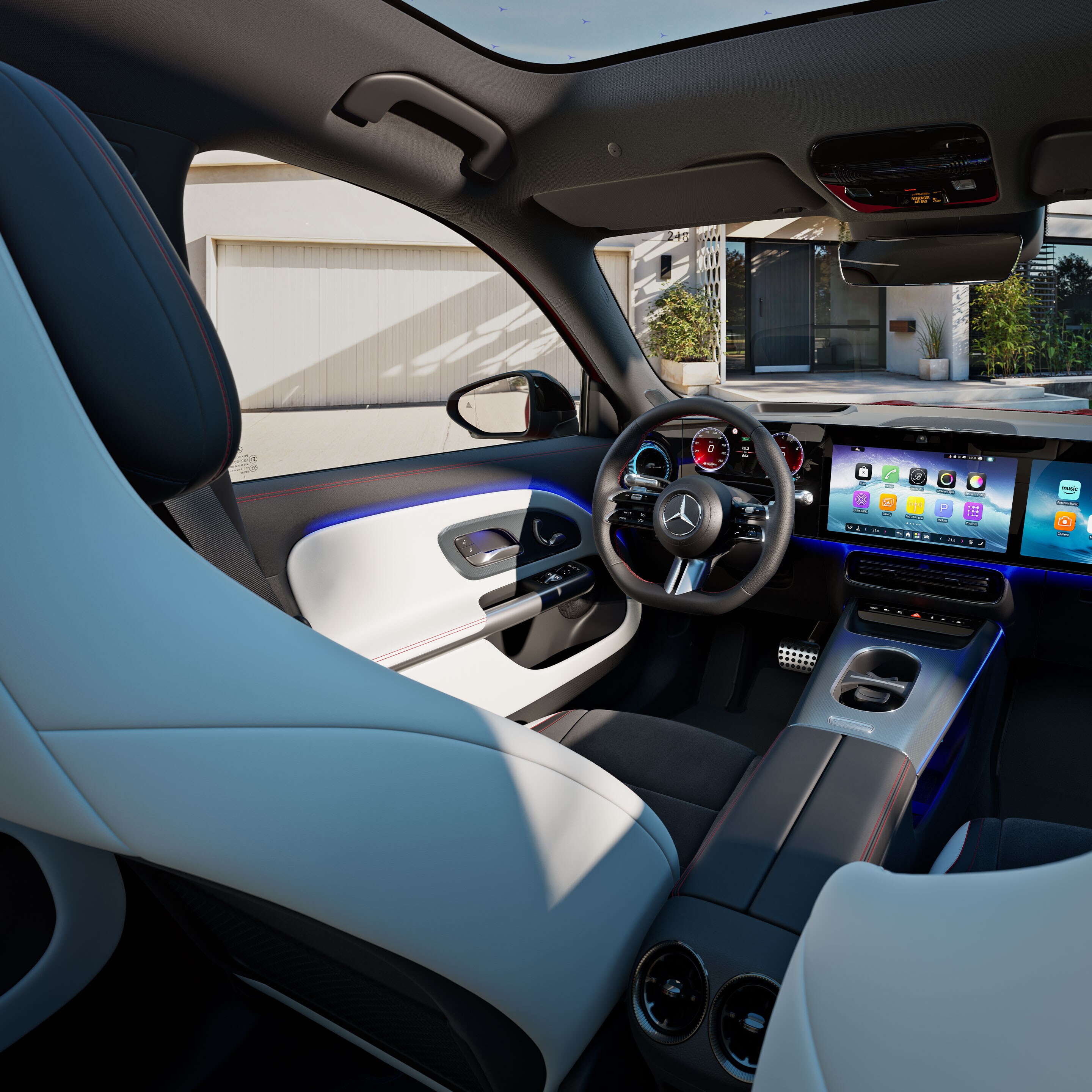 Gli interni della nuova GLB di Mercedes-Benz.