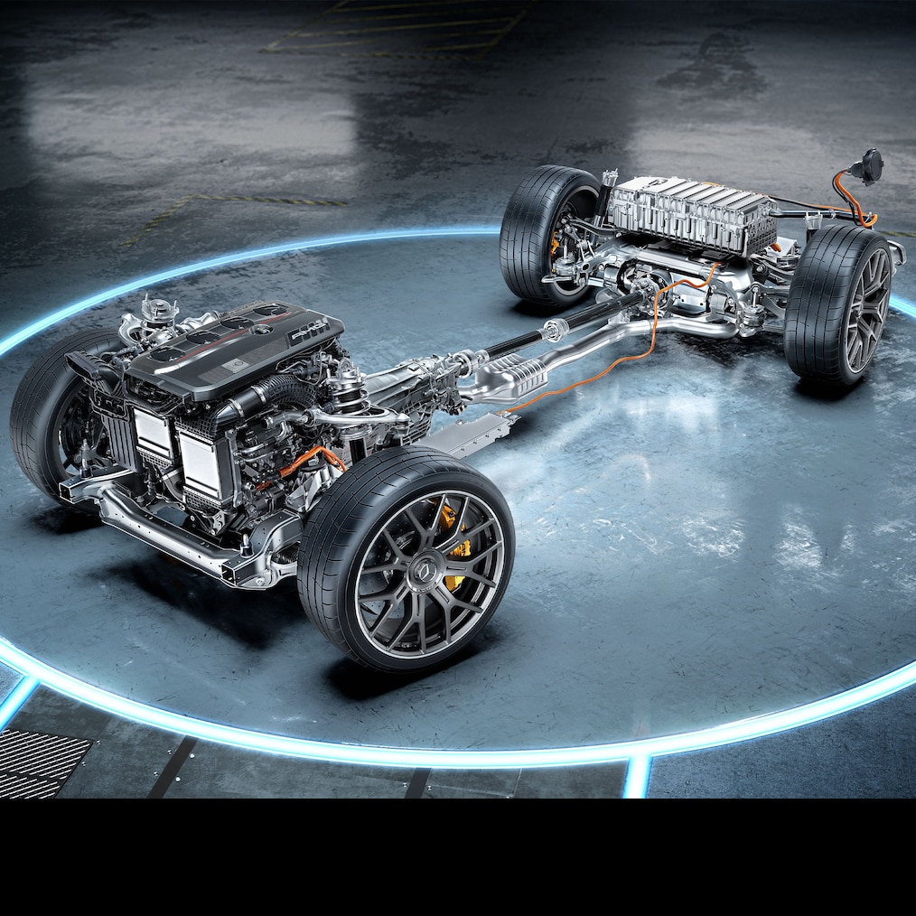 La catena cinematica della Mercedes-AMG GLC 63 S E PERFORMANCE Coupé.