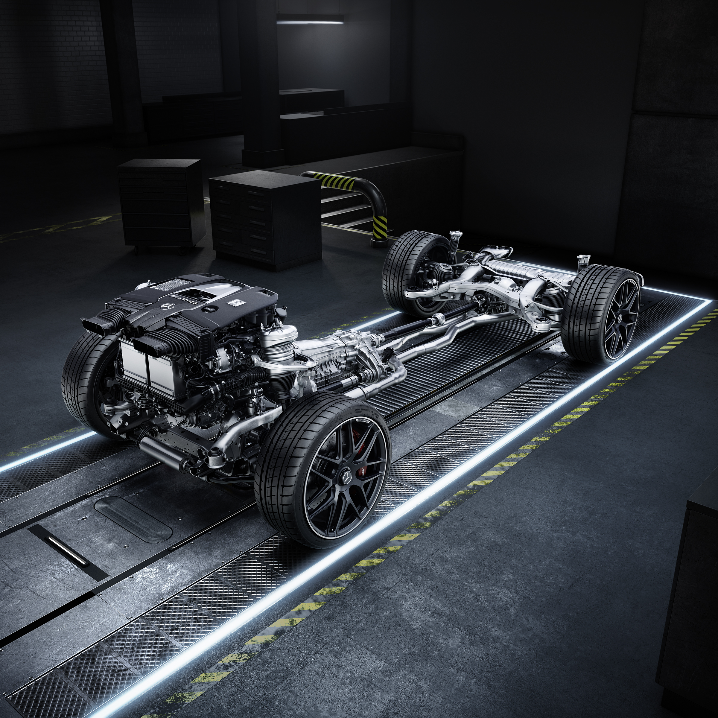 Un'altra vista della Mercedes-AMG GLE SUV in movimento.