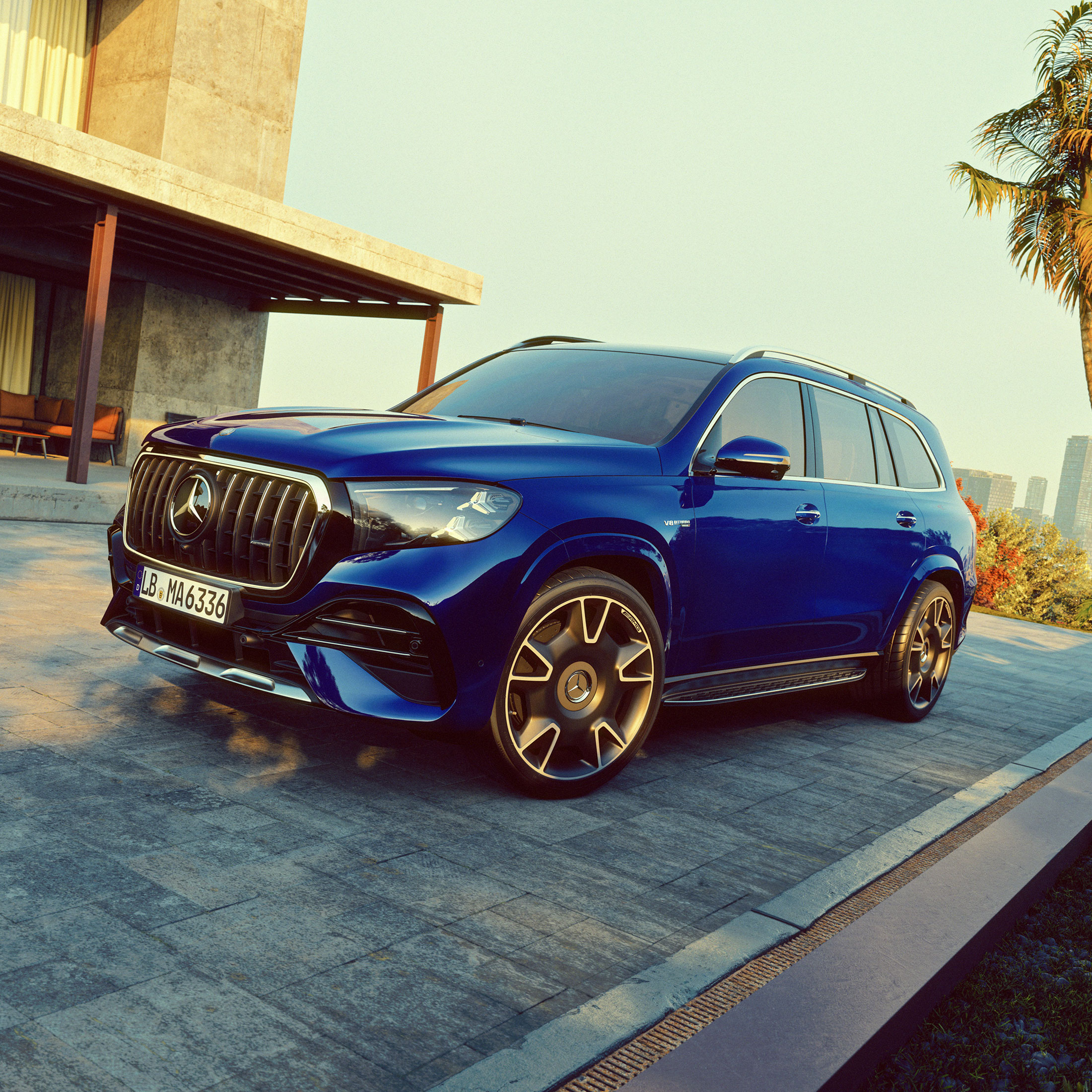 Nuova Mercedes-AMG GLS 63 con vista a tre quarti