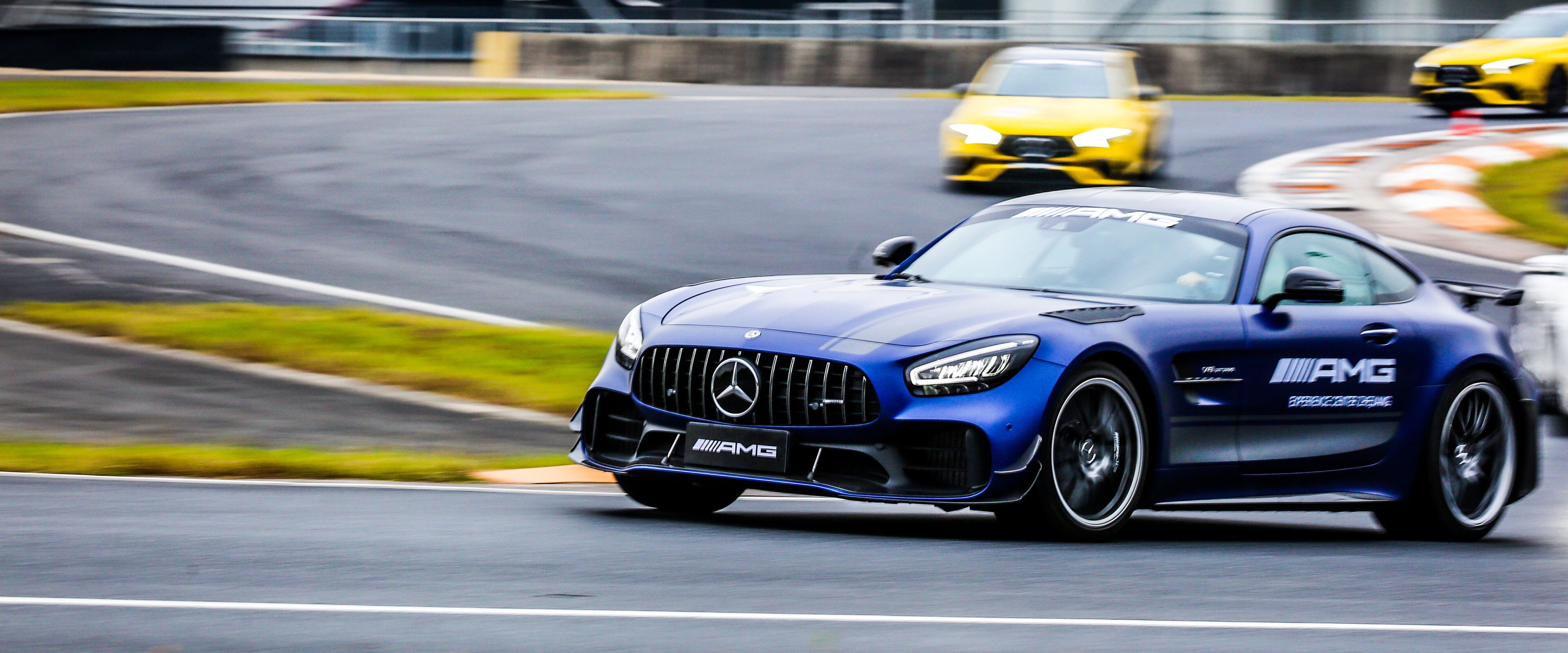 Several Mercedes-AMG vehicles.