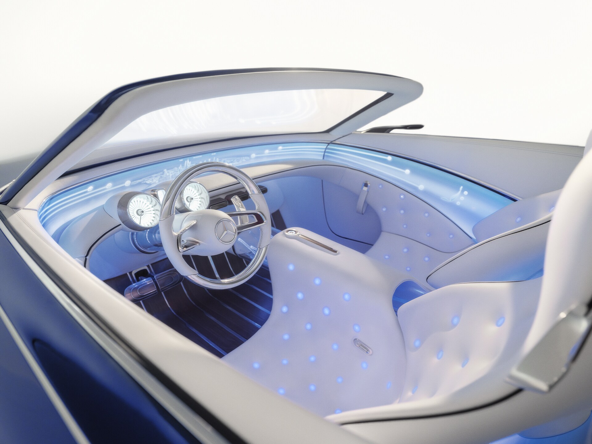 Uno sguardo agli interni di una Mercedes-Maybach nel futuro.