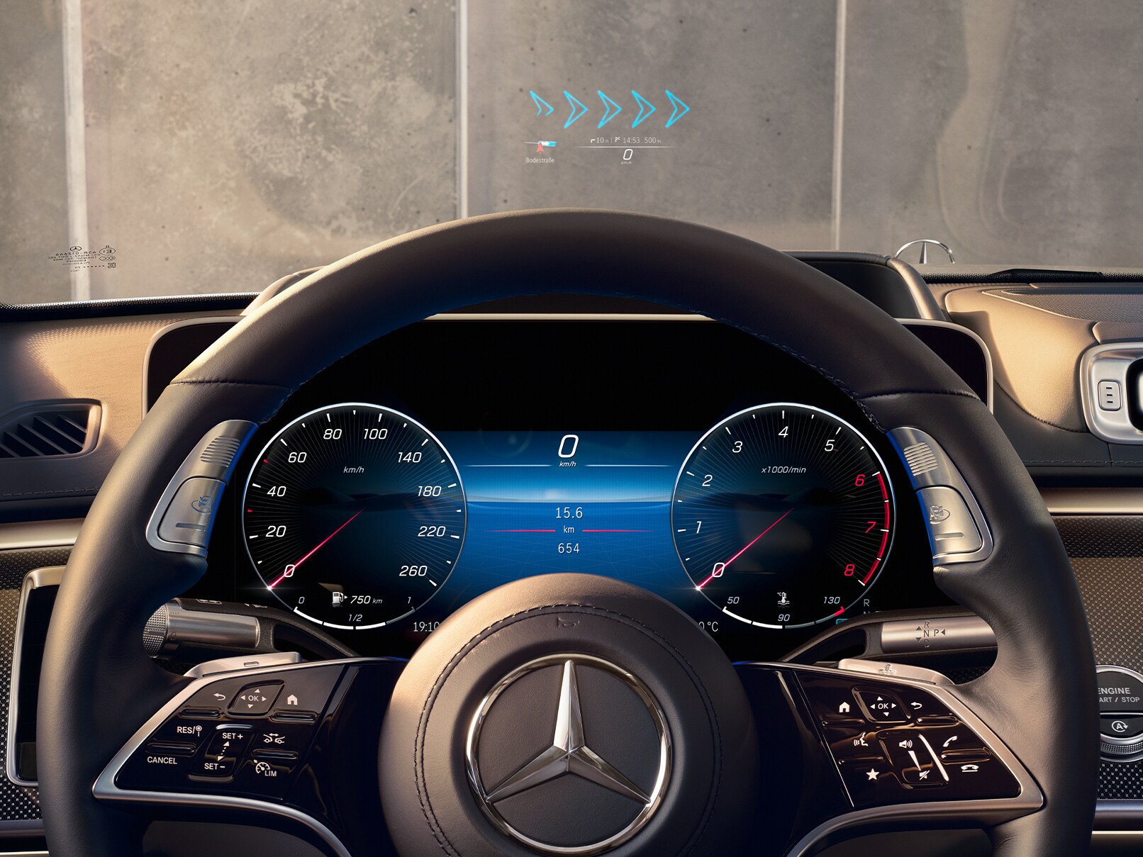Head-up display con MBUX