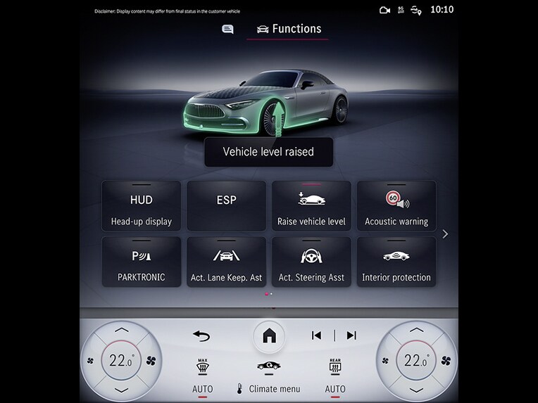 Il sistema di sollevamento dell'asse anteriore della Mercedes-Maybach SL 680.