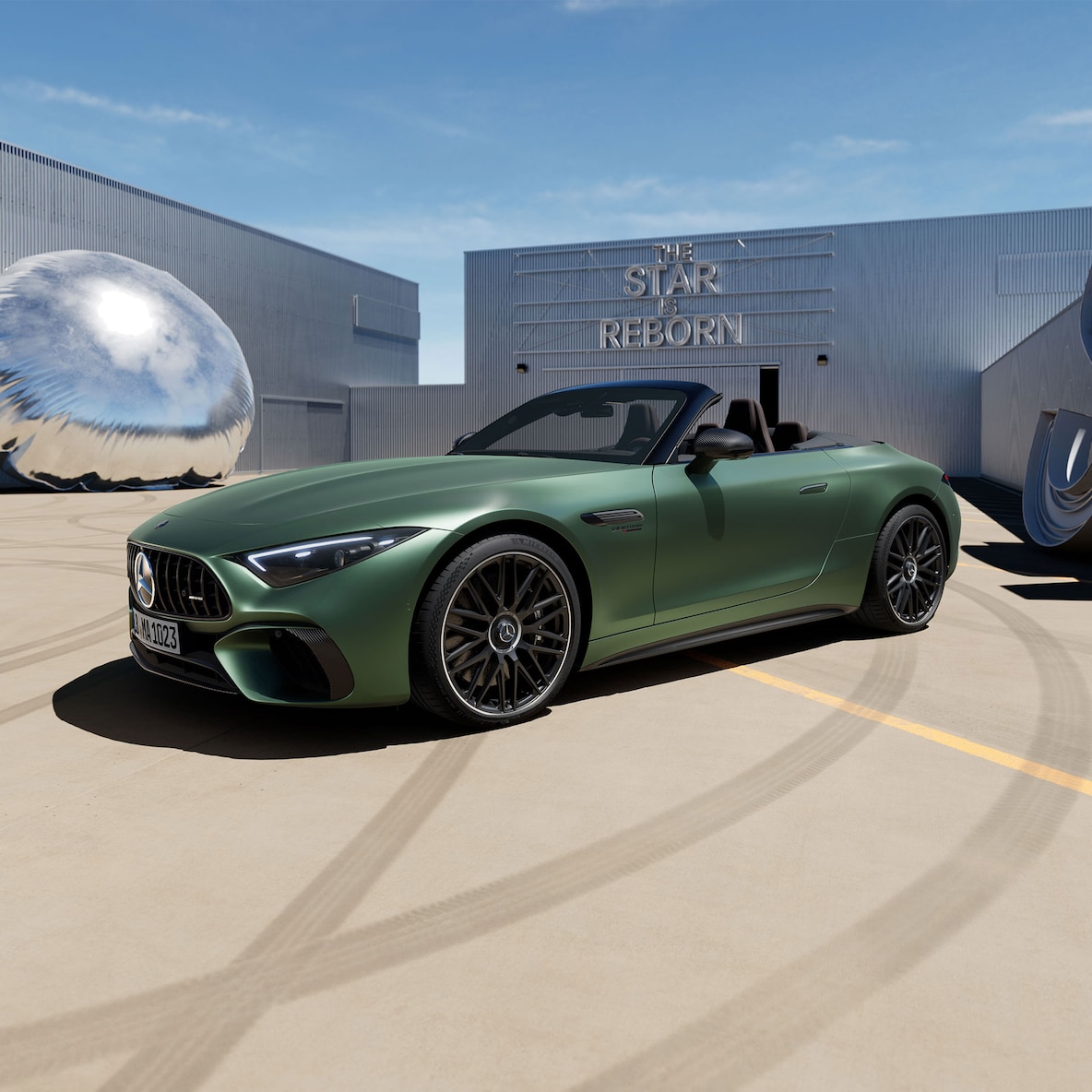 Vista laterale degli esterni della Mercedes-AMG SL 63 S E PERFORMANCE.