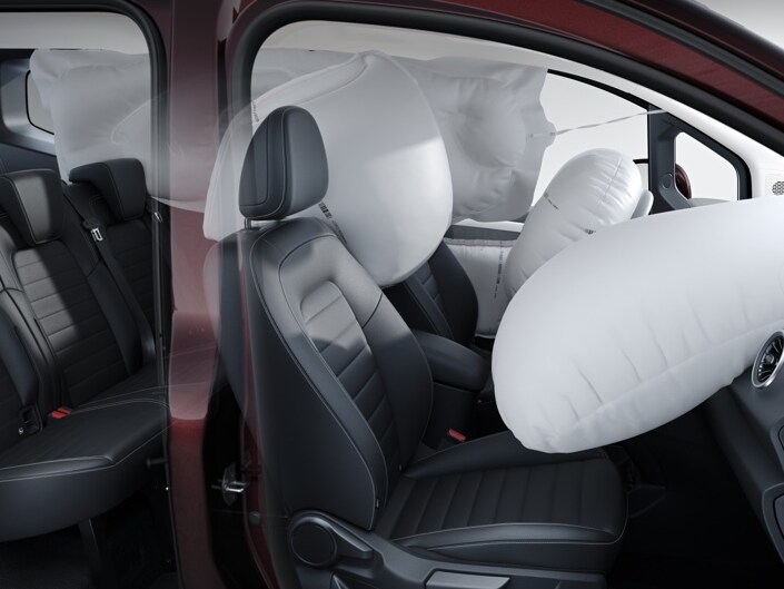 Gli airbag della postazione di guida e del vano posteriore di Mercedes-Benz Classe T.