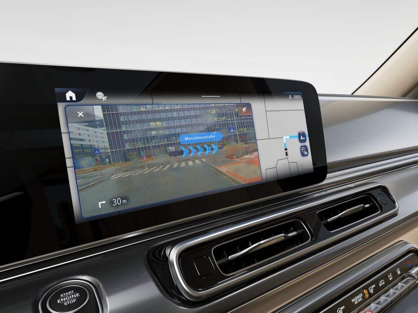 Realtà aumentata MBUX per la navigazione della Mercedes-Benz Classe V.