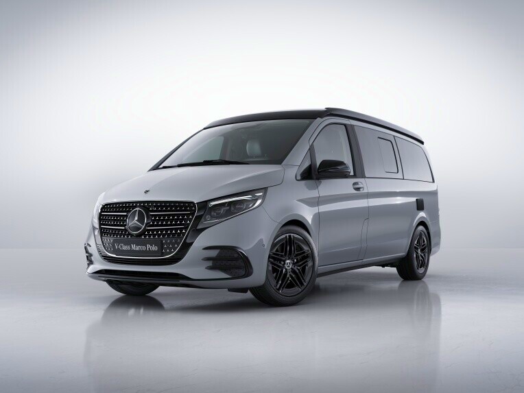 Scopri i veicoli per il tempo libero e i camper Mercedes-Benz Una Mercedes-Benz Classe V come nella versione camper in grigio