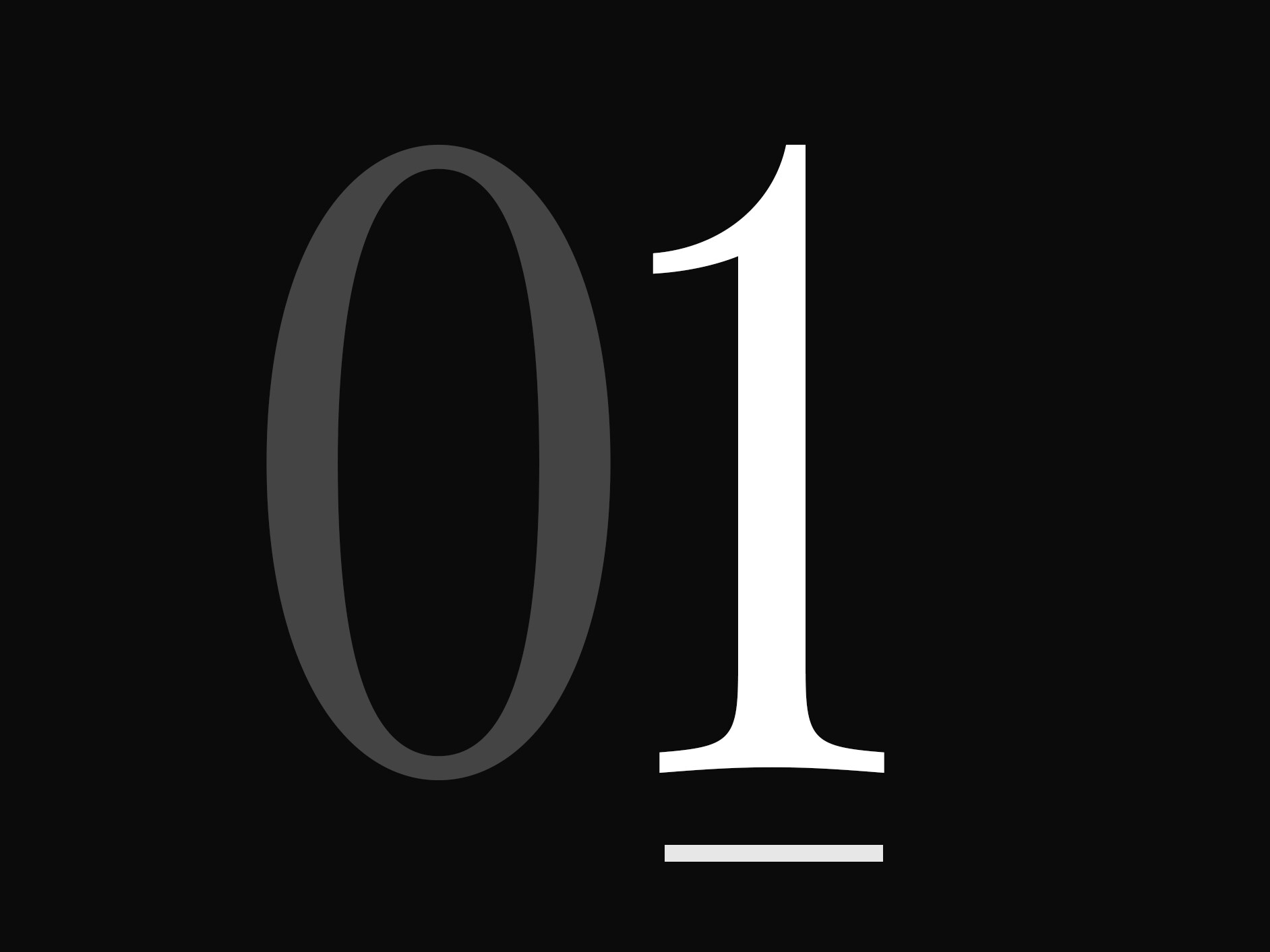 Un grande "01".