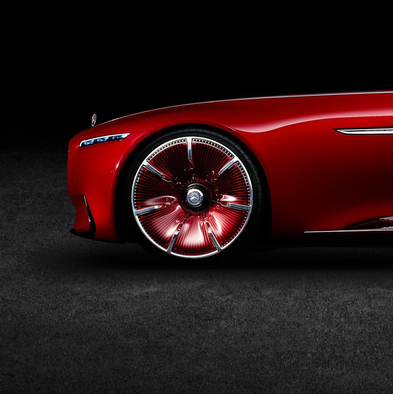 Vista laterale della visione Mercedes-Maybach 6