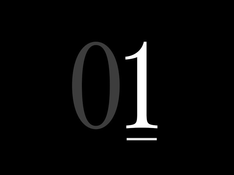 Un grande "01".