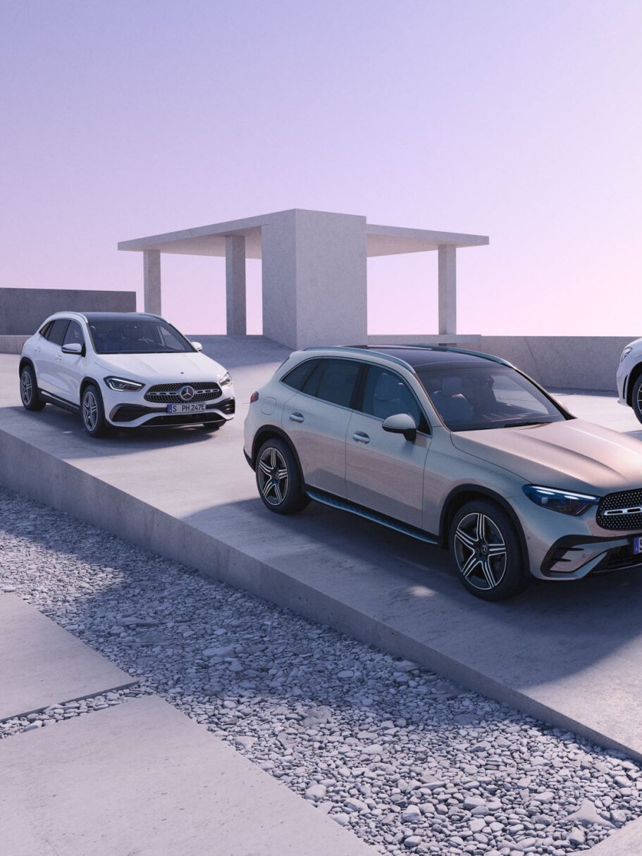 GLC con sullo sfondo una GLA e una GLB