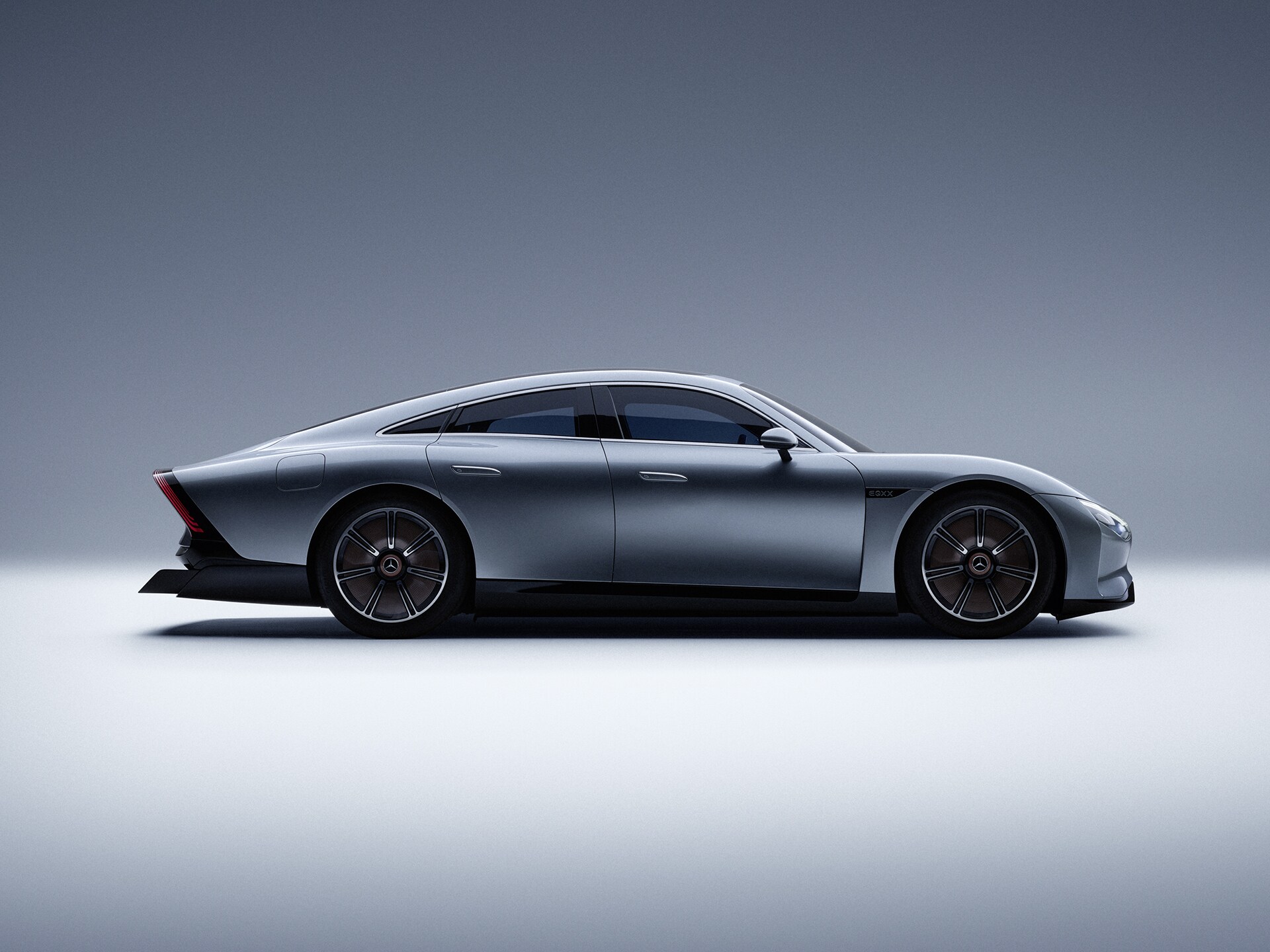 Vista laterale di un veicolo concept Mercedes-Benz.