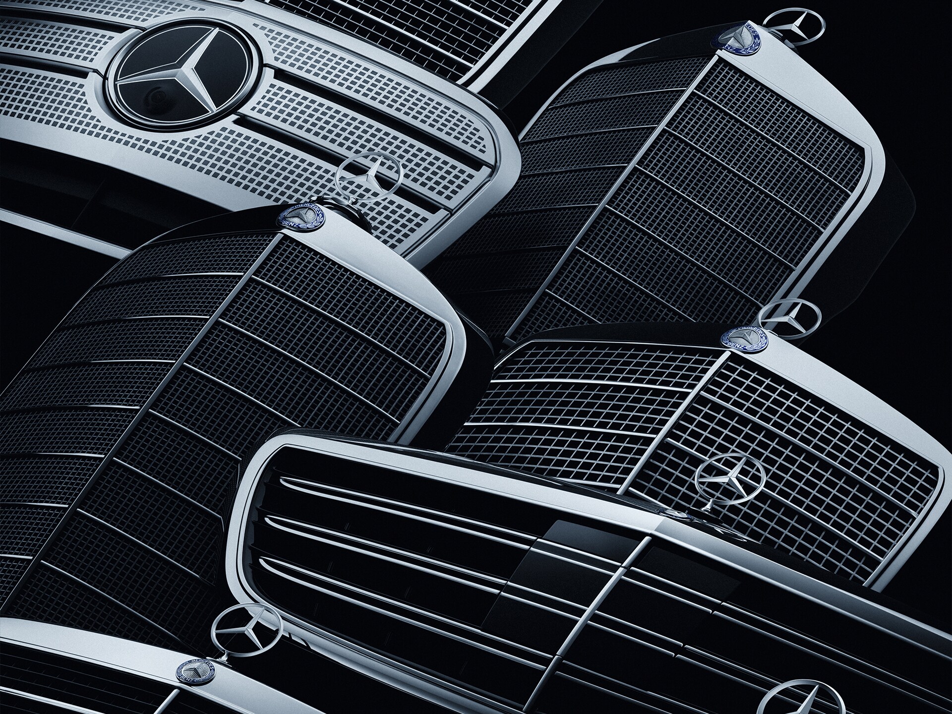 Collezione di griglie del radiatore Mercedes-Benz.