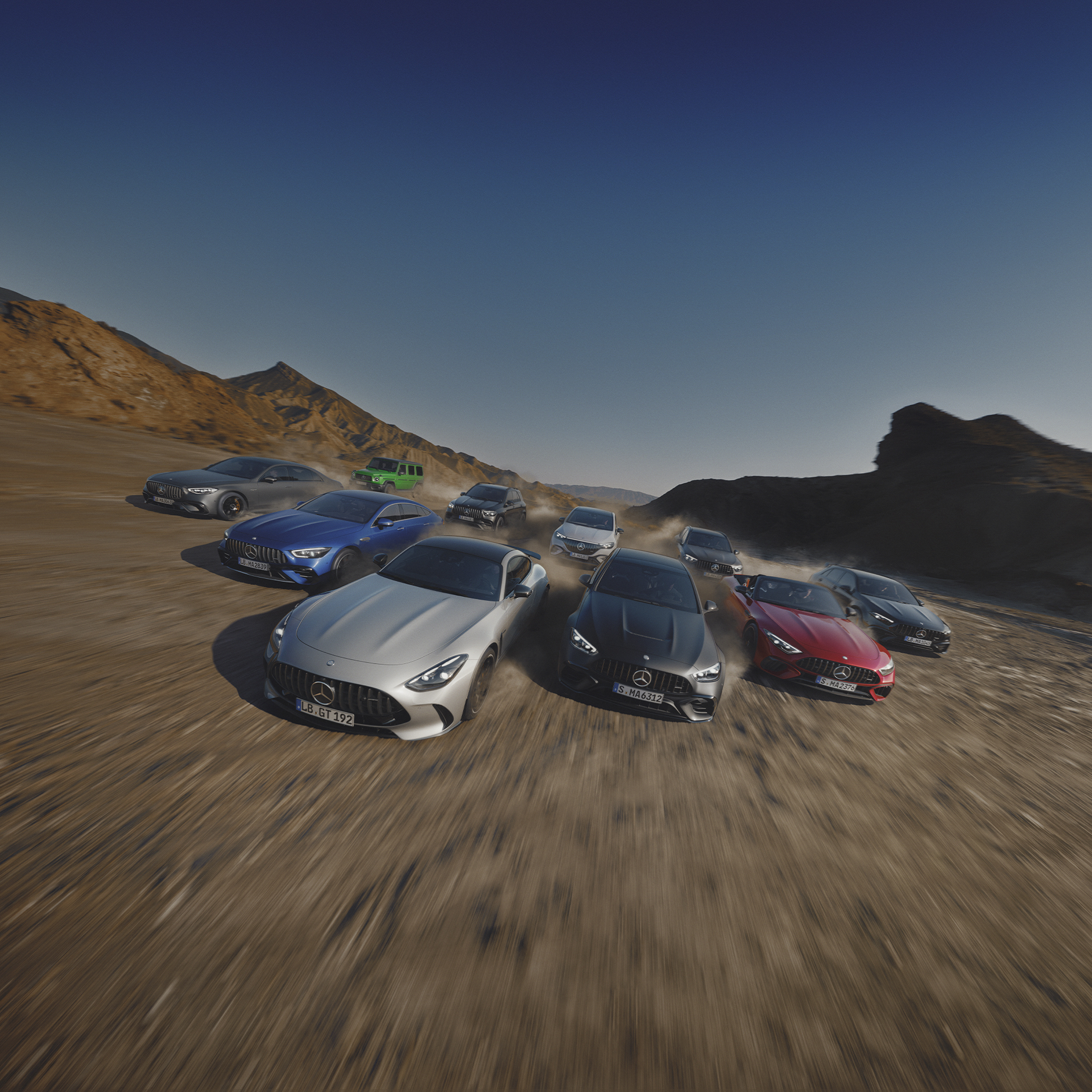 Un gruppo di auto Mercedes-AMG. Un gruppo di auto Mercedes-AMG.