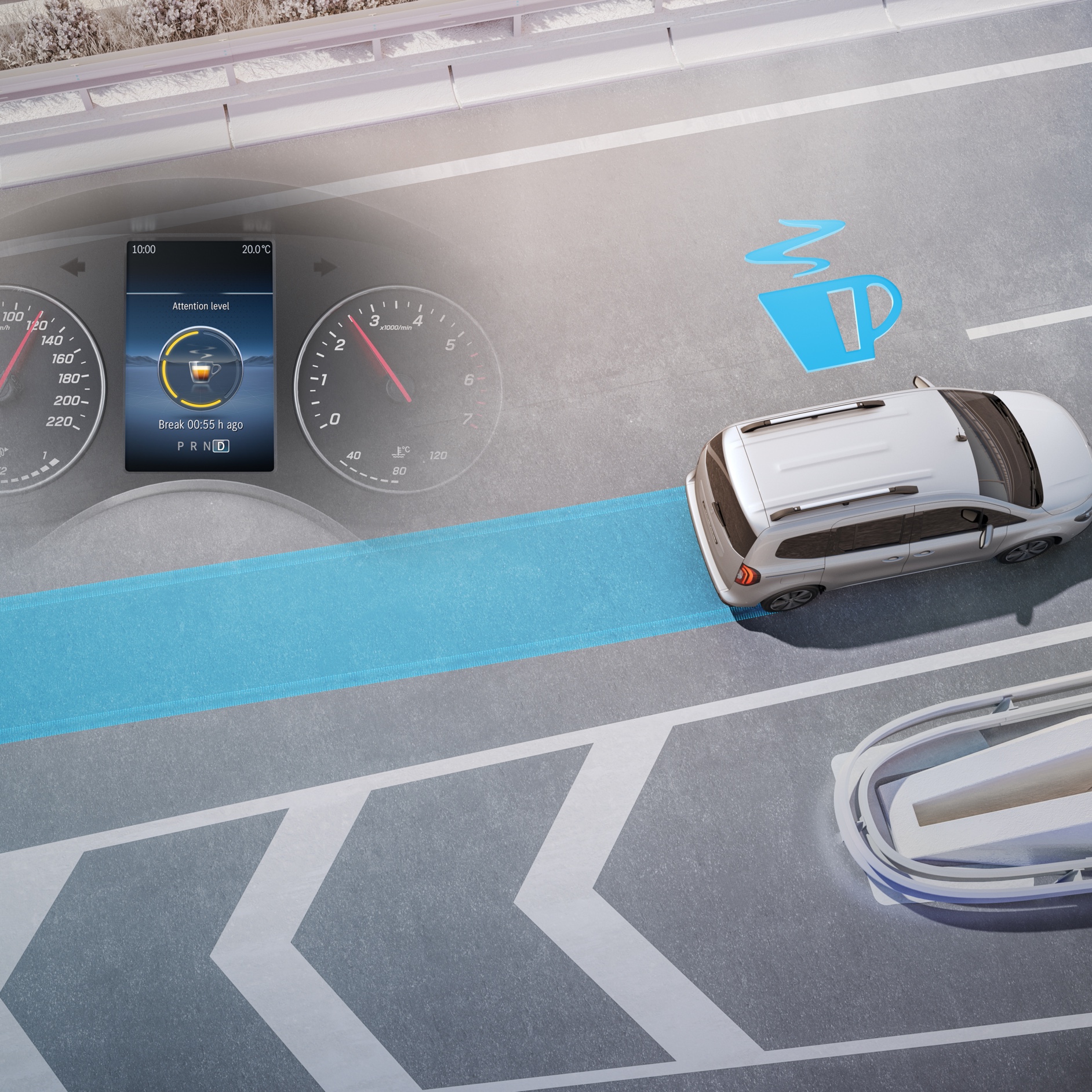 ATTENTION ASSIST | Citan Furgone | Mercedes-Benz Il sistema ATTENTION ASSIST a bordo di Mercedes-Benz Citan Furgone.