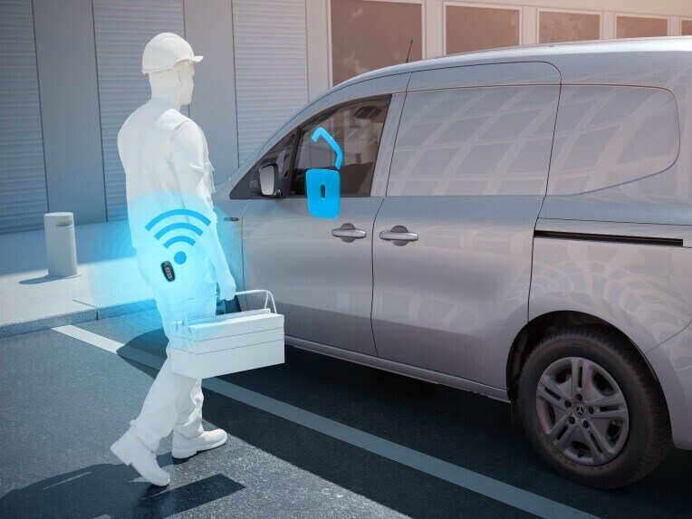Sblocco del veicolo senza chiave con KEYLESS-GO a bordo di Mercedes-Benz Citan Furgone.