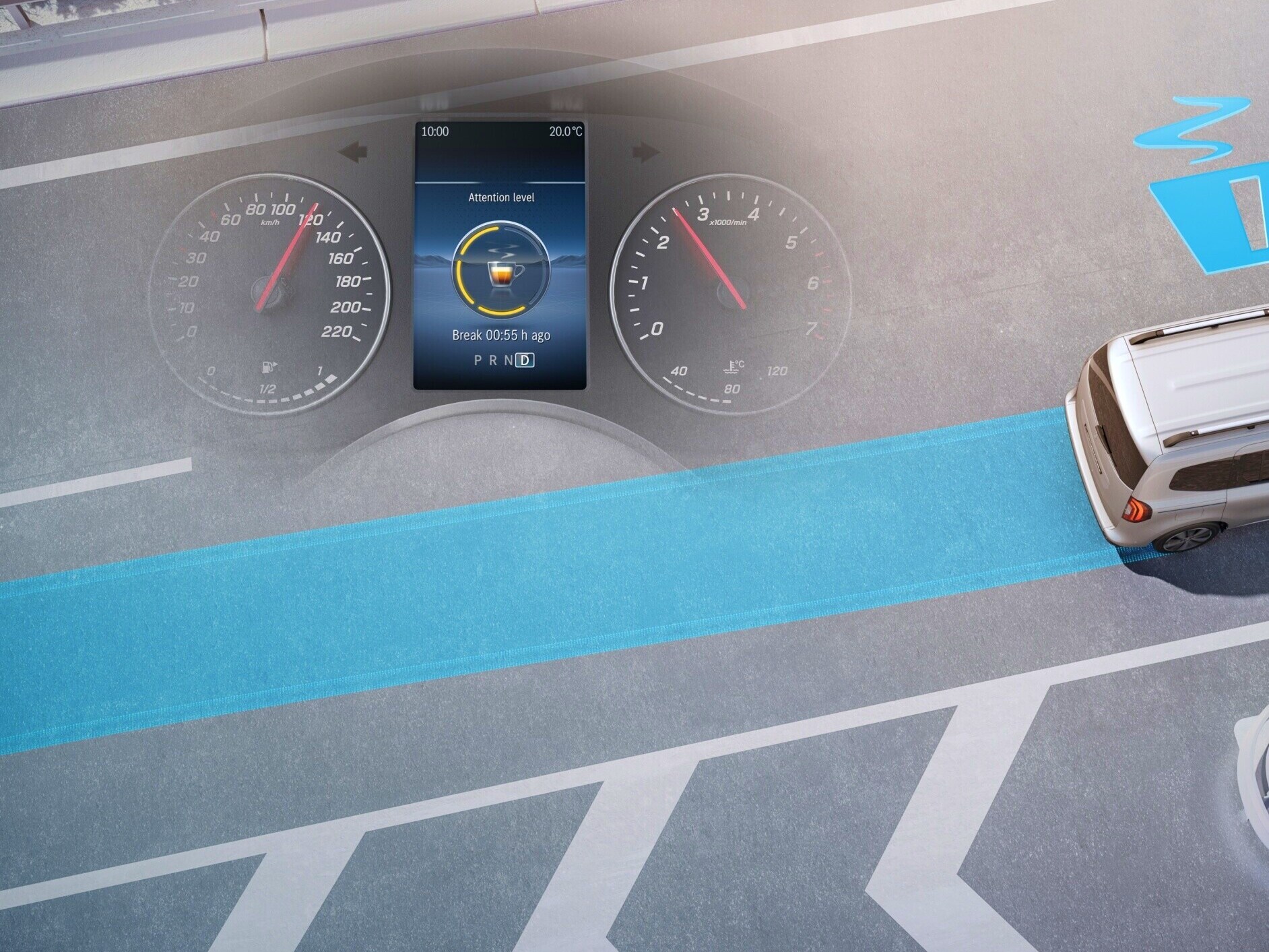 Il sistema ATTENTION ASSIST a bordo di Mercedes-Benz eCitan Furgone.