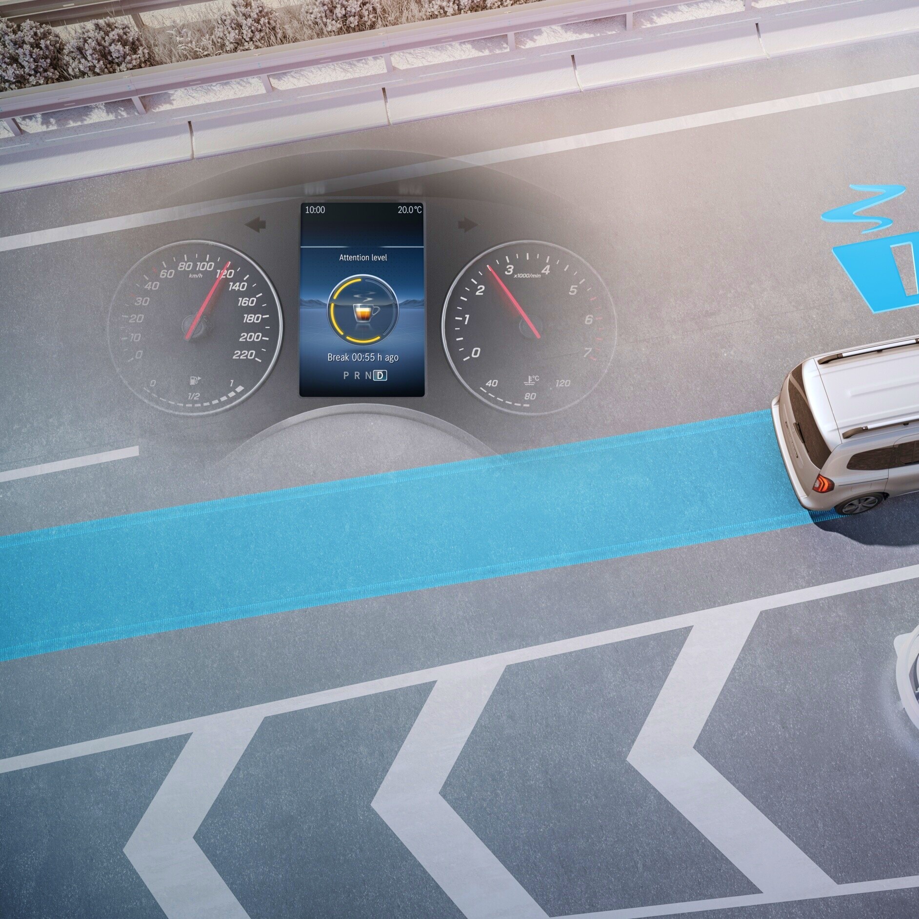 ATTENTION ASSIST | eCitan Furgone | Mercedes-Benz Il sistema ATTENTION ASSIST a bordo di Mercedes-Benz eCitan Furgone.