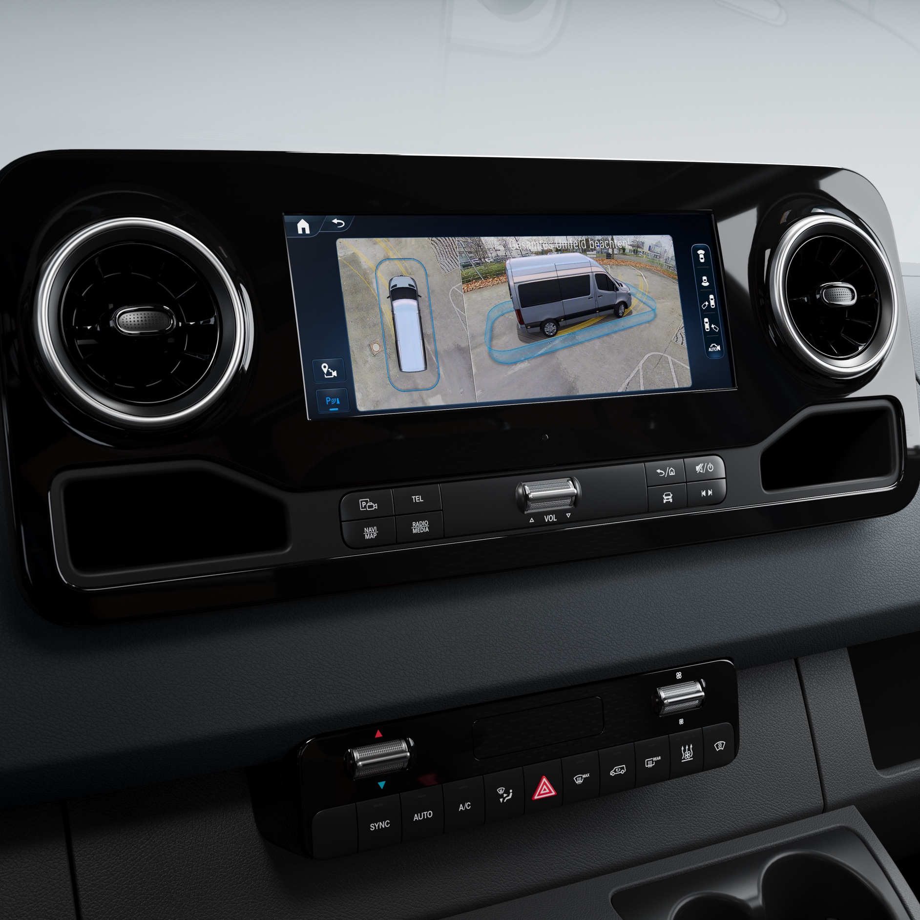 Caratteristiche del veicolo | Sprinter | Mercedes-Benz Vista a 360° del pacchetto parcheggio per Mercedes-Benz Sprinter.