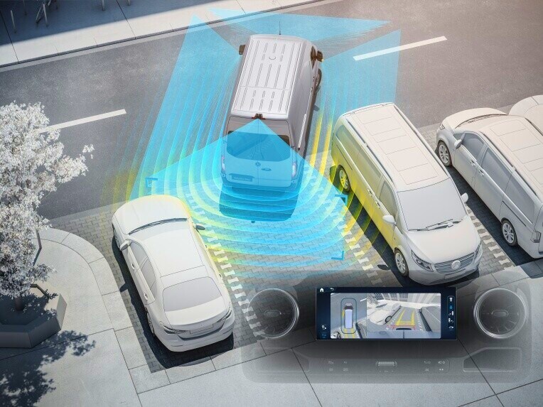 Il pacchetto parcheggio con telecamera a 360° del Mercedes-Benz Sprinter Furgone.