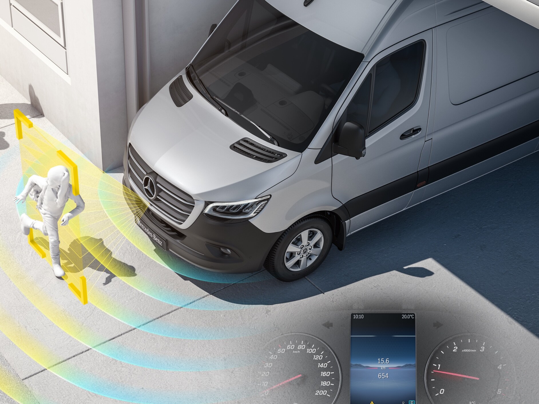 Mercedes-Benz Citan con i sistemi di assistenza alla guida.