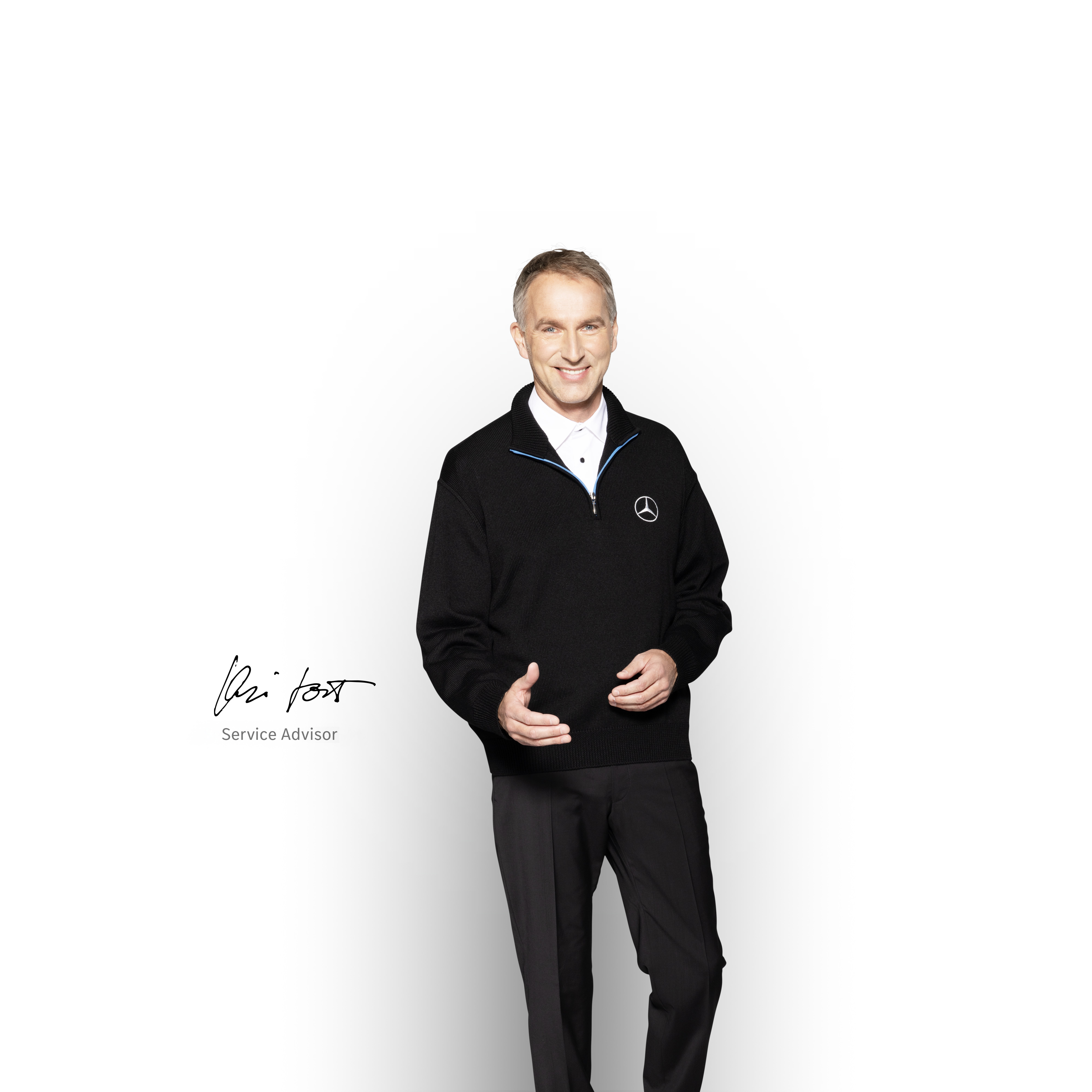 Mercedes-Benz | Convenience | Partner di assistenza Un consulente del servizio assistenza Mercedes-Benz pronto a rispondere a qualsiasi domanda sul Mercedes-Benz Service