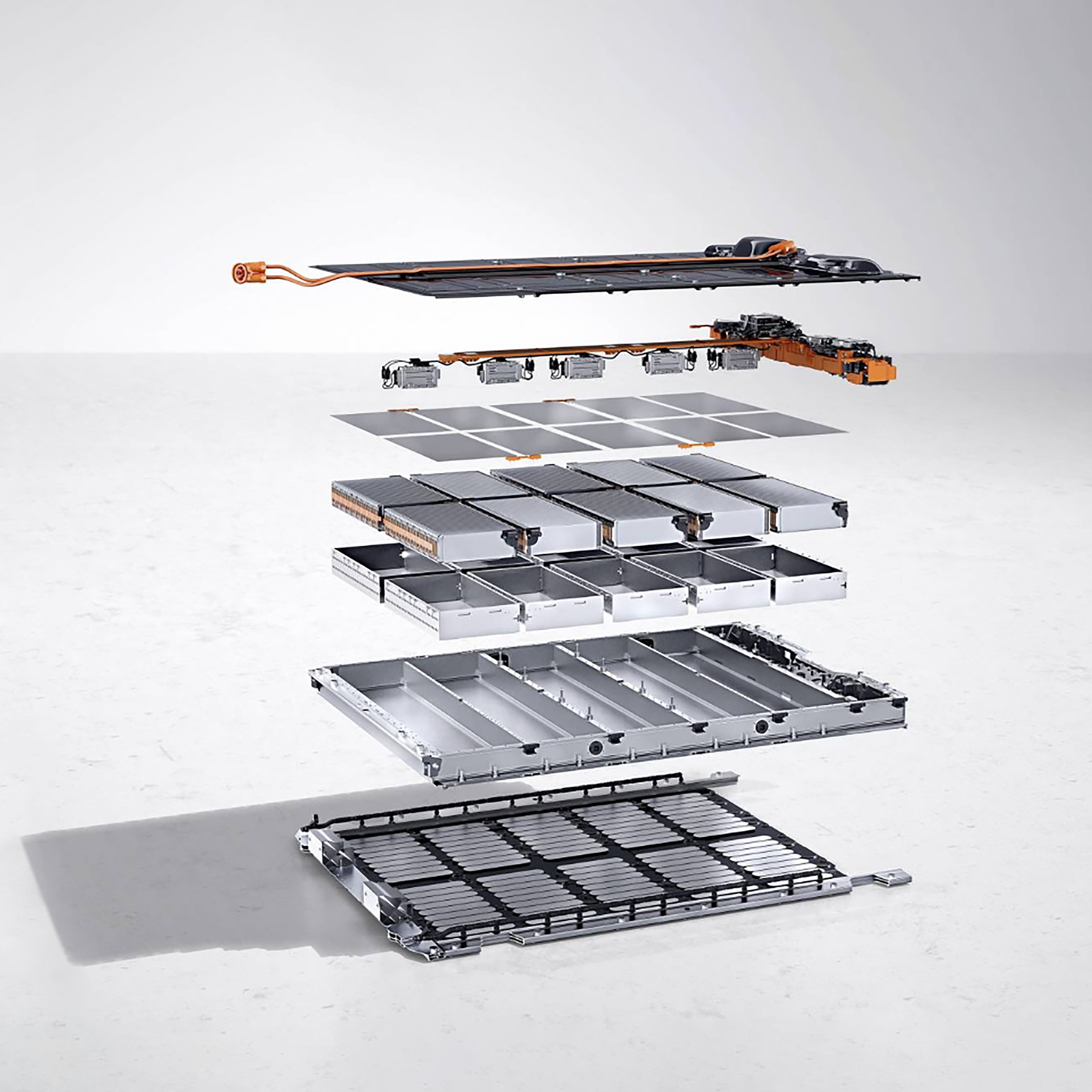 Mercedes-Benz | Servizio assistenza veicoli elettrici | Certificato della batteria La riproduzione degli strati di una batteria simboleggia il servizio assistenza elettrico.