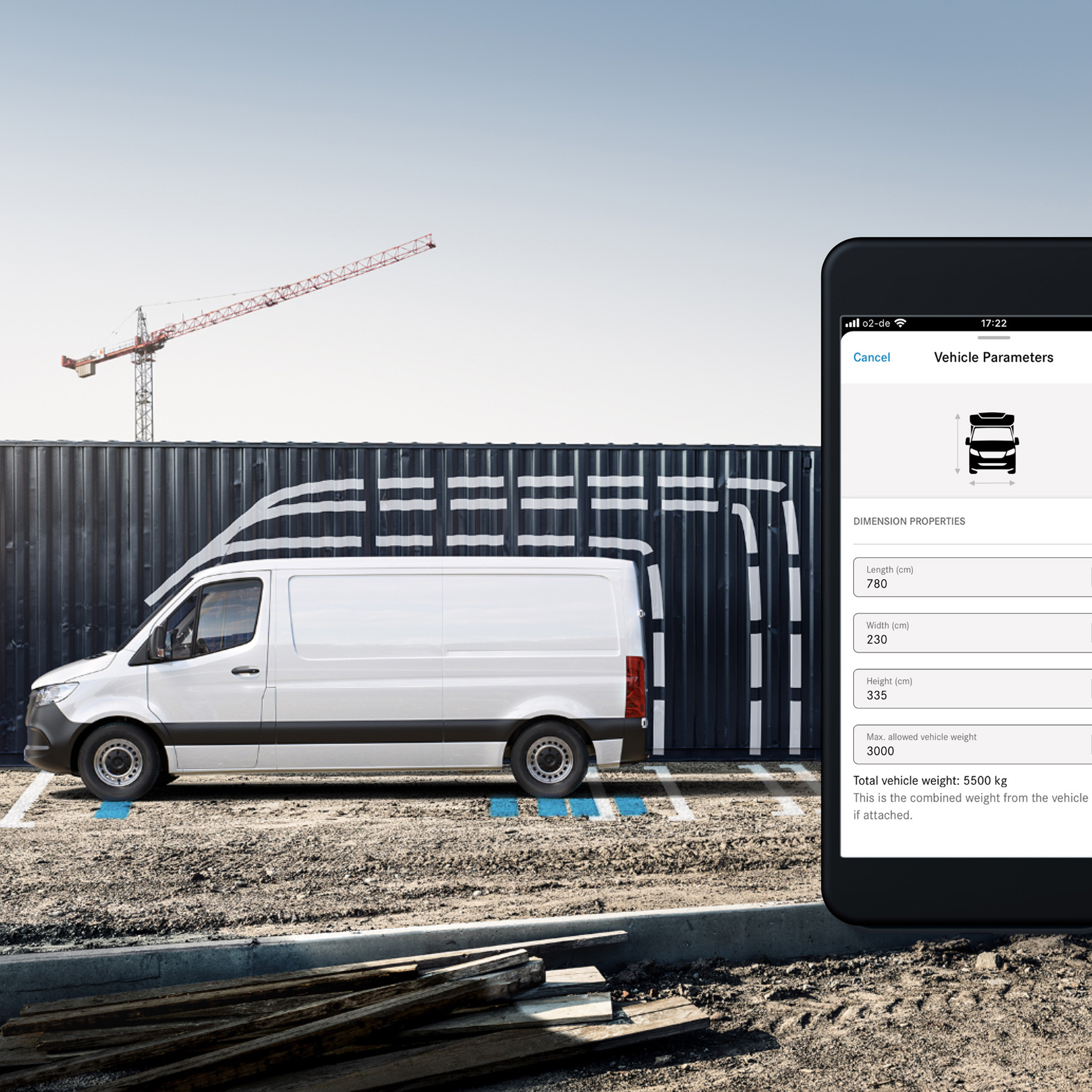 Navigazione per rimorchi e veicoli di grandi dimensioni | Veicoli Commerciali Mercedes-Benz Sprinter Furgone bianco con vista laterale
