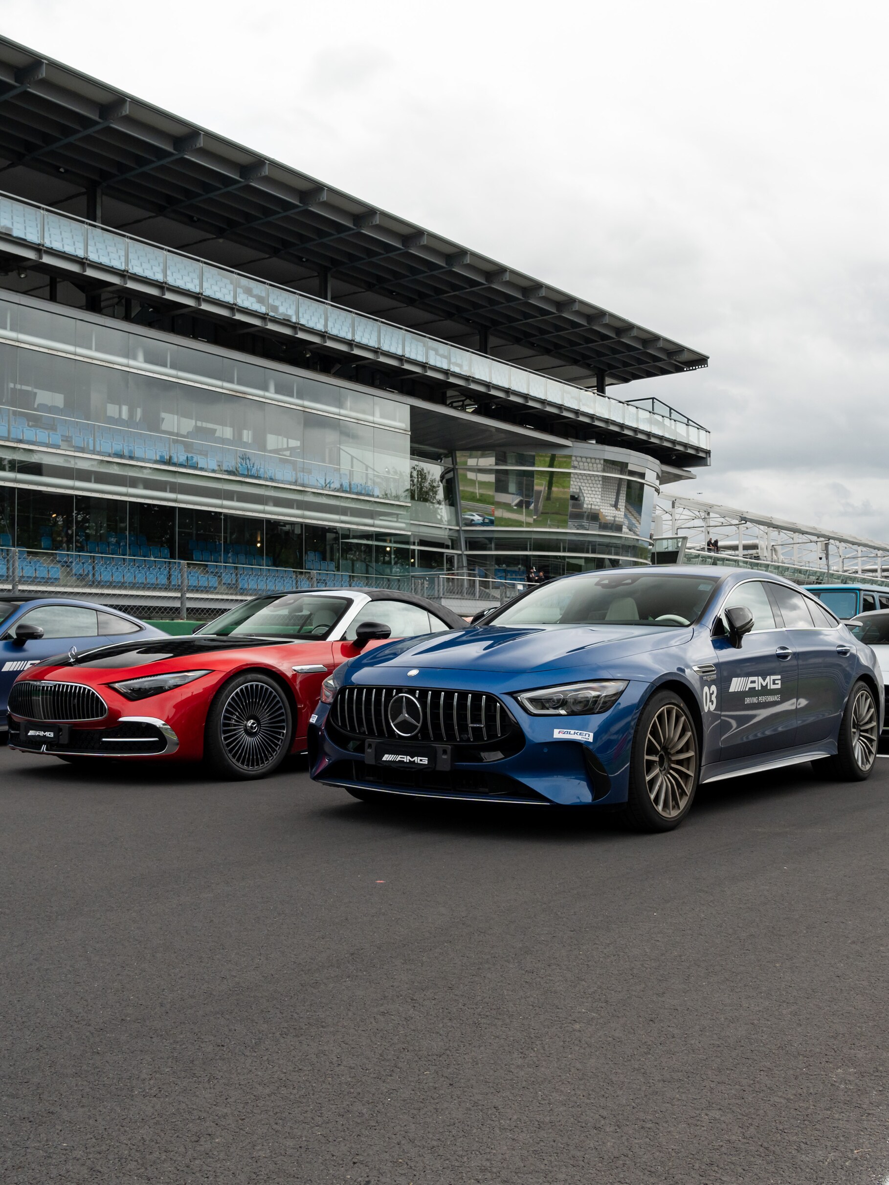 Alcune delle vetture scese in pista nell'AMG Performance Day 2025 a Monza